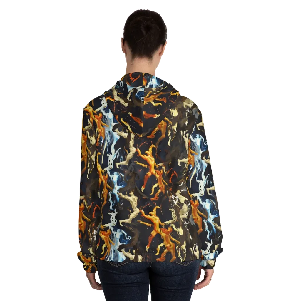 Ember Apparitions on Women's Full-Zip Hoodie — Back On Person