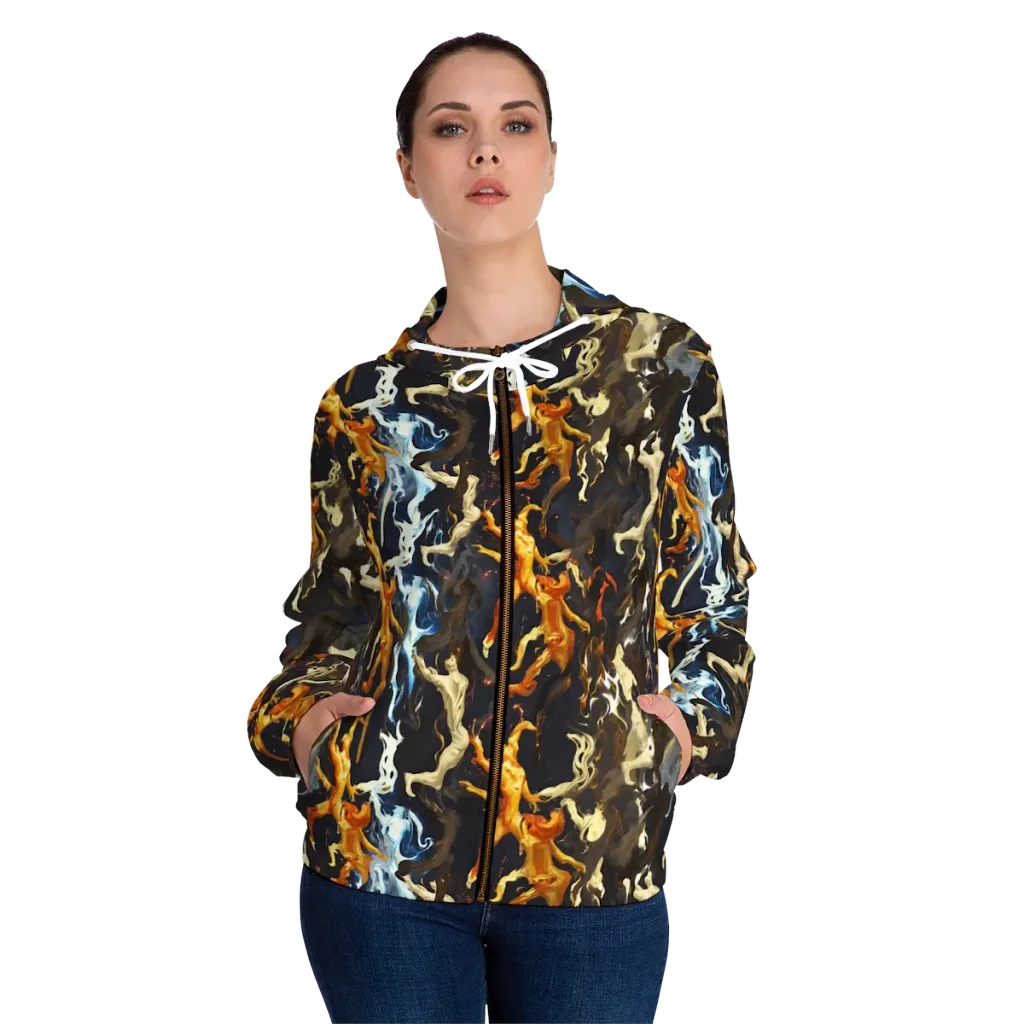 Ember Apparitions on Women's Full-Zip Hoodie — Front On Person