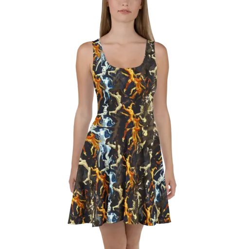 Ember Apparitions on a Skater Dress