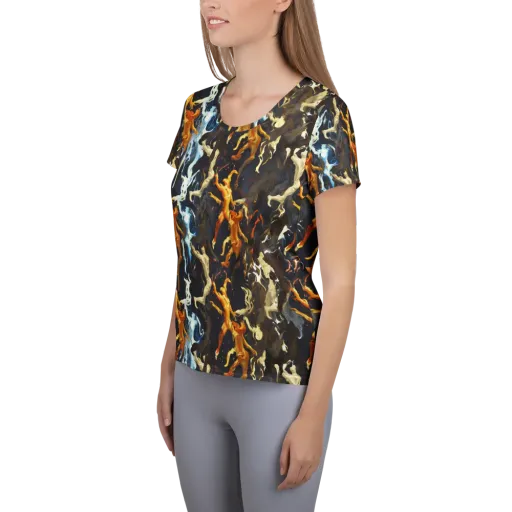 Ember Apparitions on a Women's Athletic T-Shirt
