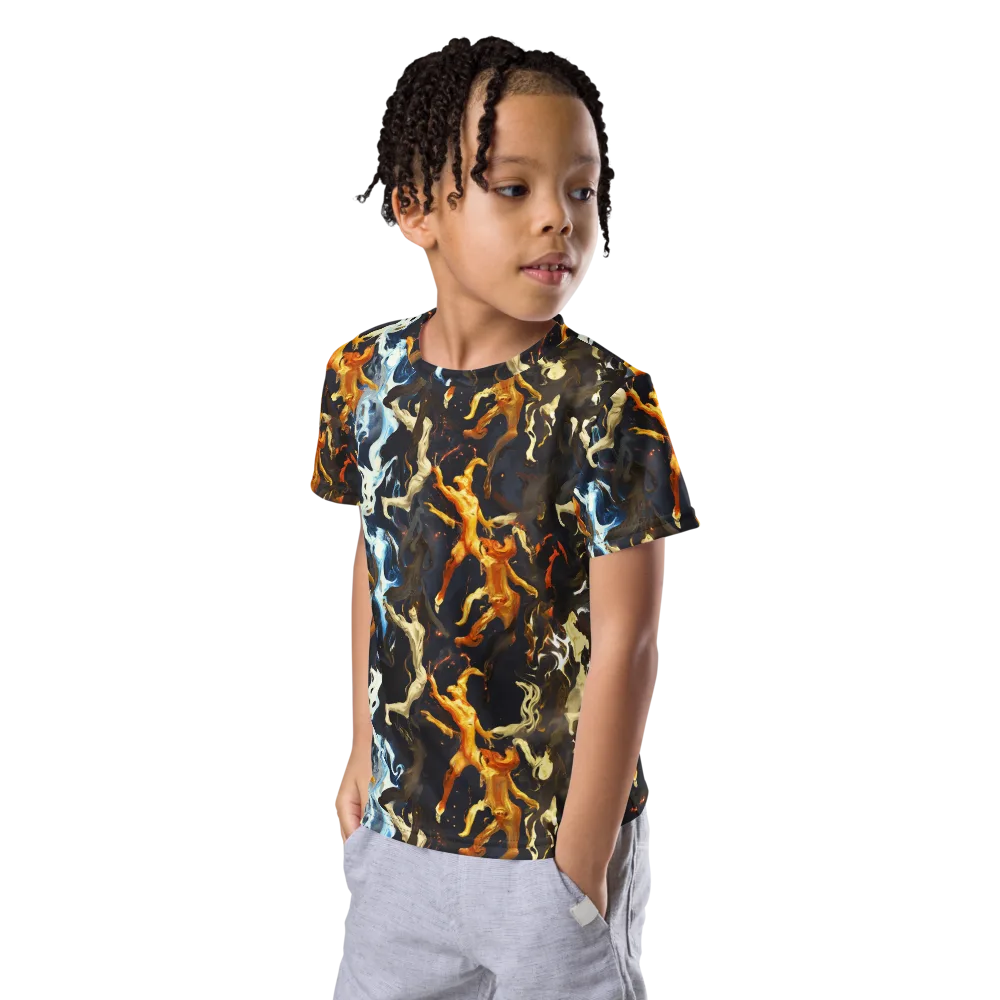 Ember Apparitions on Kids Crew Neck T-Shirt — Left Front
