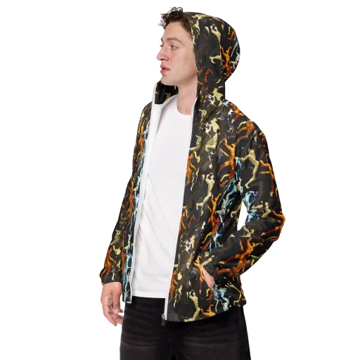 Ember Apparitions on a Men's Windbreaker