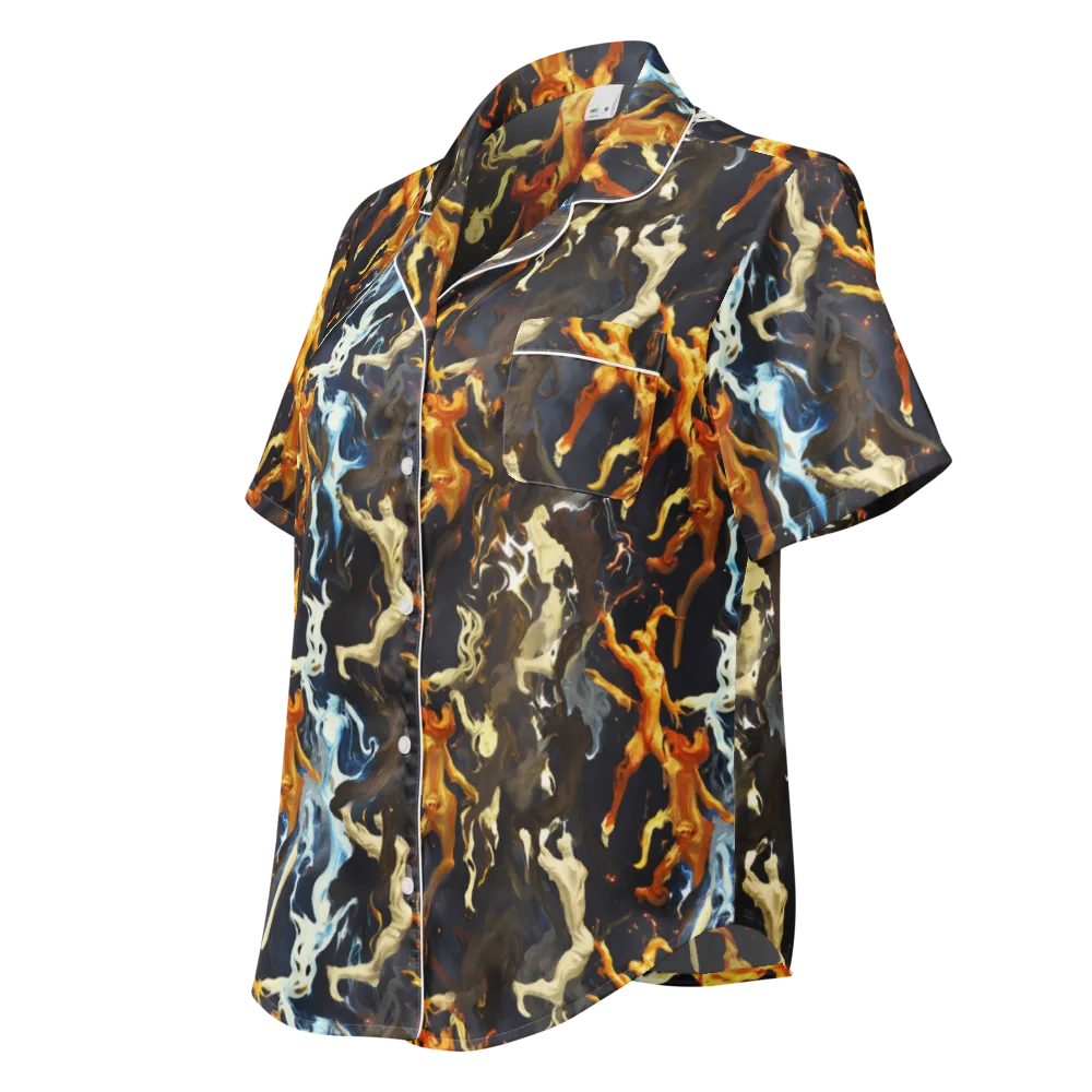 Ember Apparitions on Women's Short Sleeve Pajama Top — Left Front