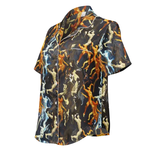Ember Apparitions on a Women's Short Sleeve Pajama Top