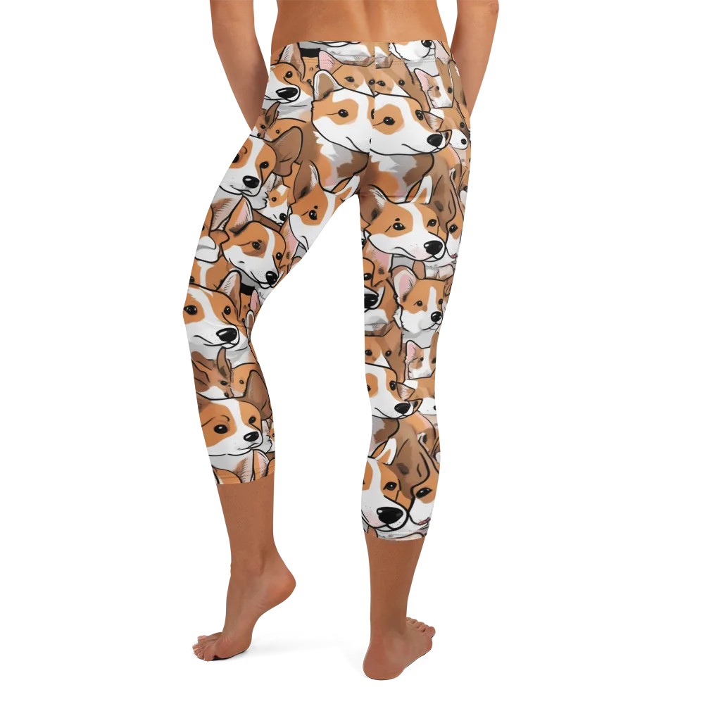 Corgi Couture on Capri Leggings — Back
