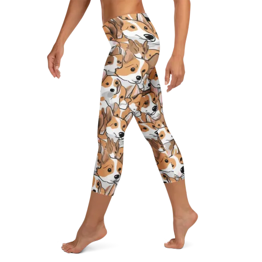 Corgi Couture on a Capri Leggings