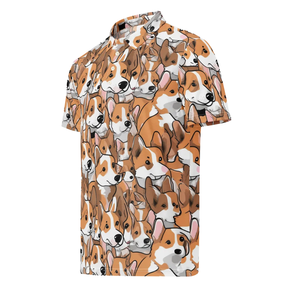 Corgi Couture on Men's Slim Fit Polo Shirt — Left Front