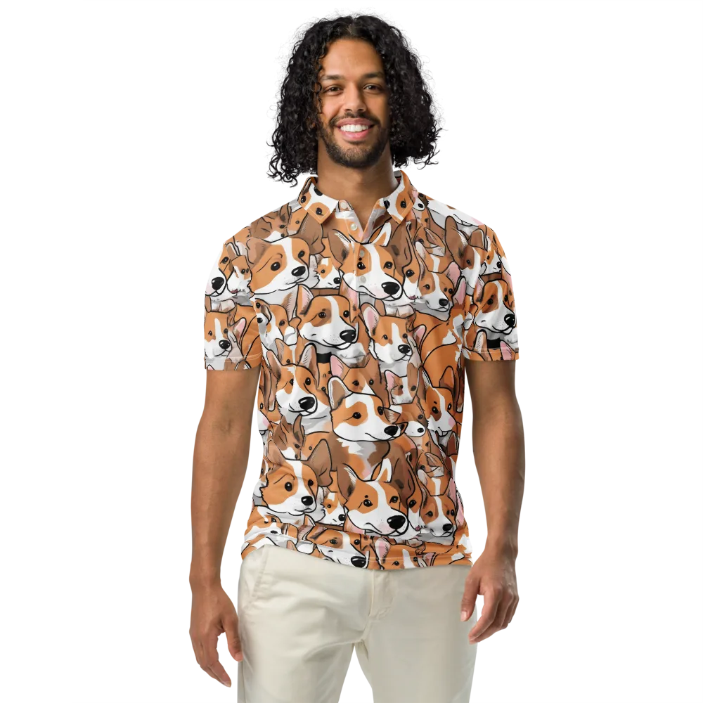 Corgi Couture on Men's Slim Fit Polo Shirt — Front