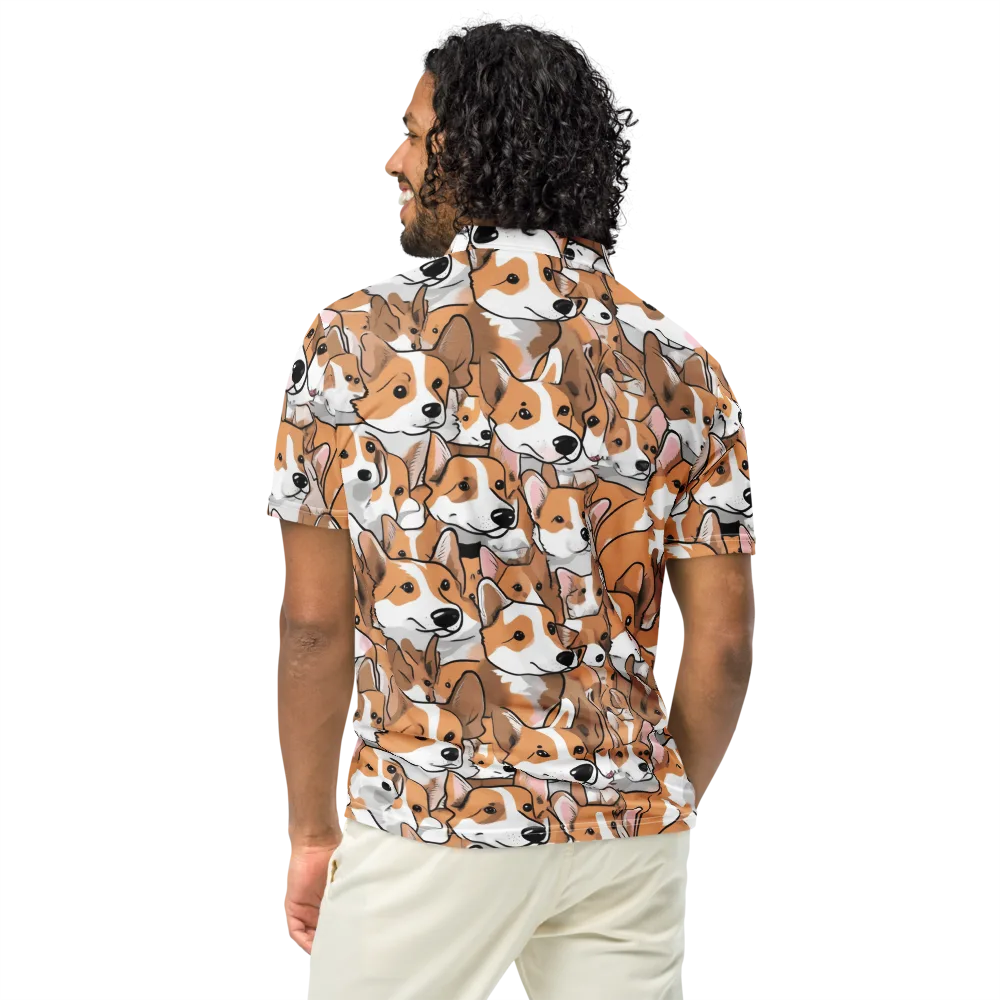 Corgi Couture on Men's Slim Fit Polo Shirt — Back