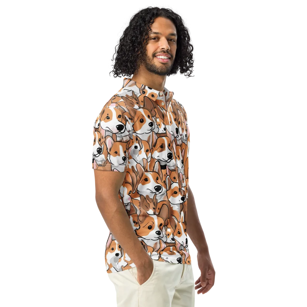Corgi Couture on Men's Slim Fit Polo Shirt — Right Front