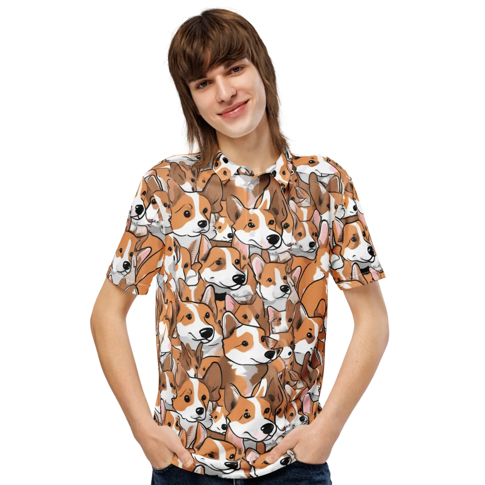Corgi Couture on Men's Slim Fit Polo Shirt — Front
