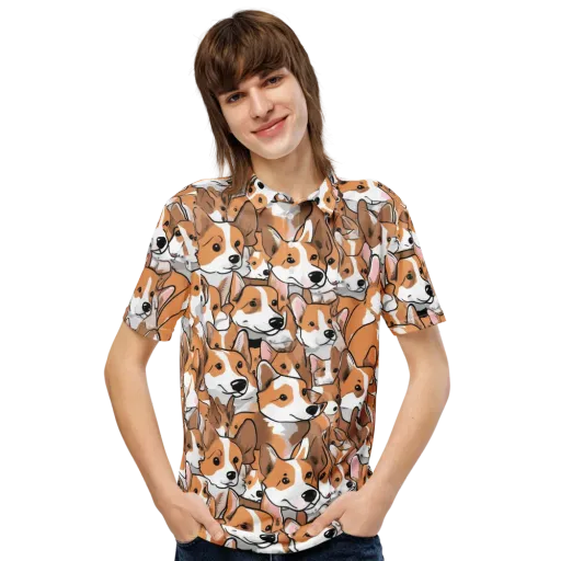 Corgi Couture on a Men's Slim Fit Polo Shirt