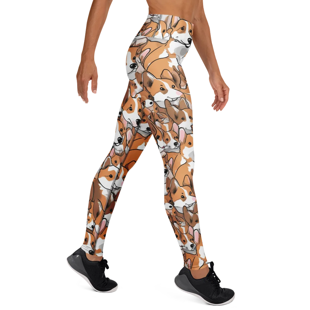 Corgi Couture on Yoga Leggings — Right