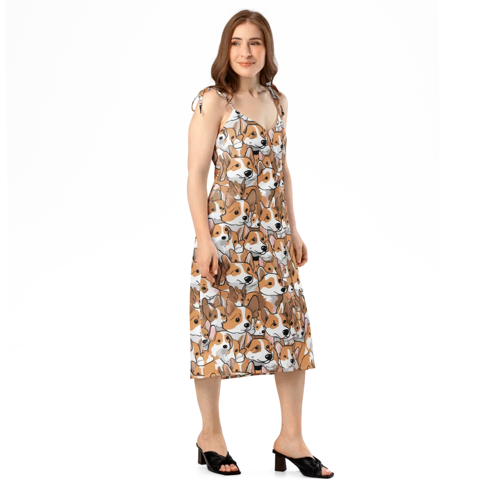 Corgi Couture on Slip Dress — Right Front