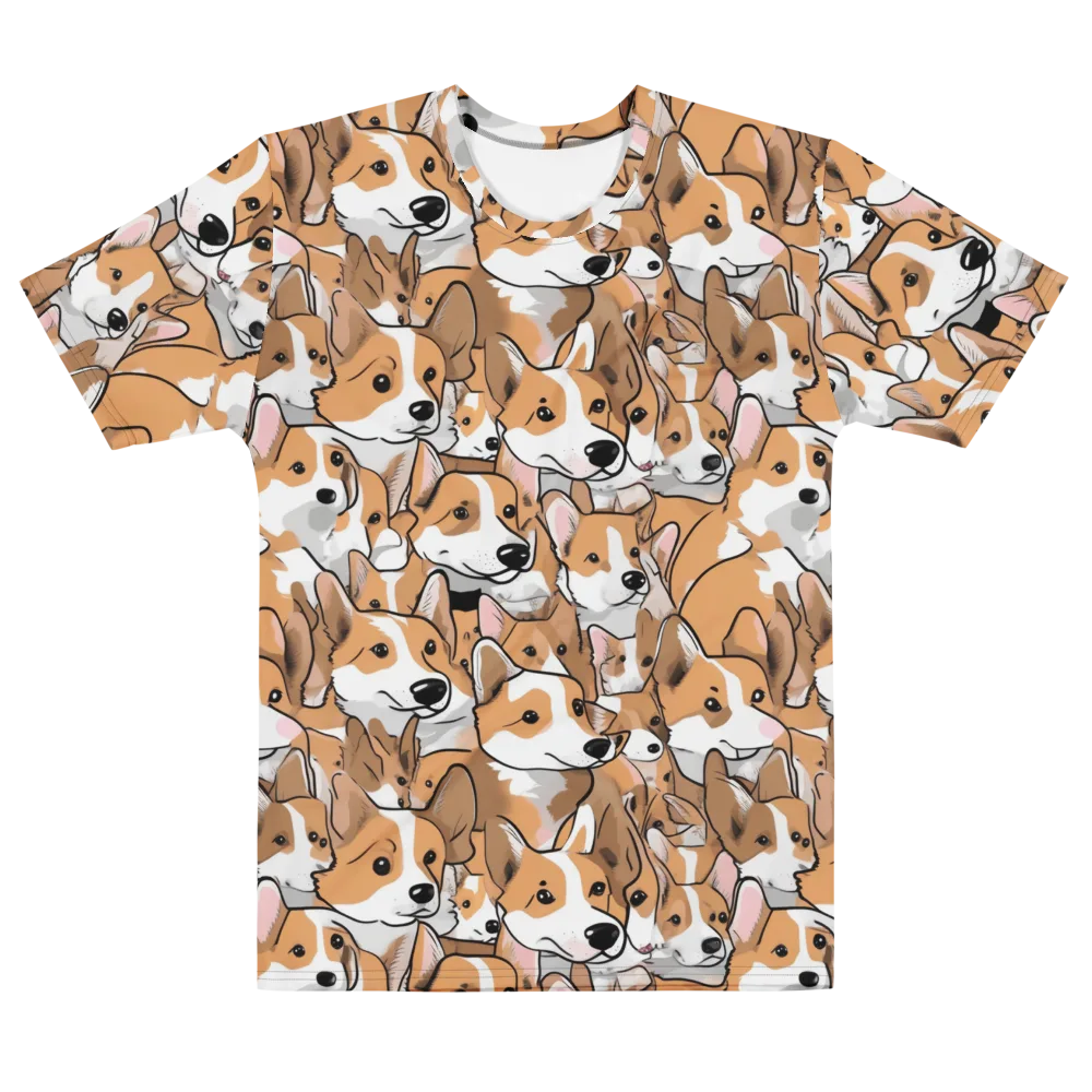 Corgi Couture on Men's Cotton Crew Neck T-Shirt — Front