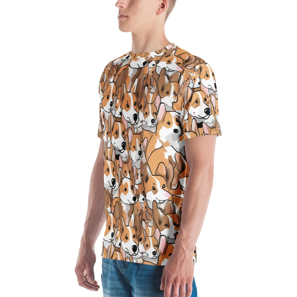 Corgi Couture on Men's Crew Neck T-Shirt — Left