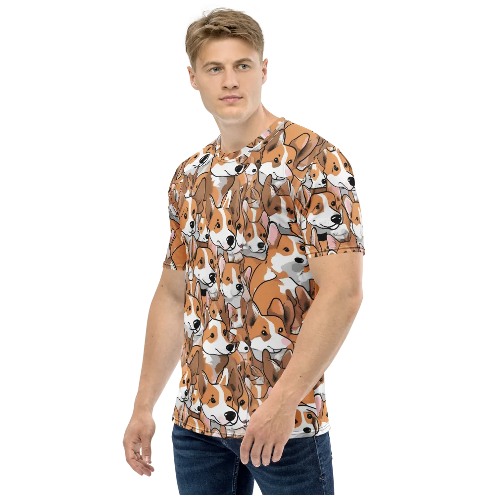Corgi Couture on Men's Crew Neck T-Shirt — Left