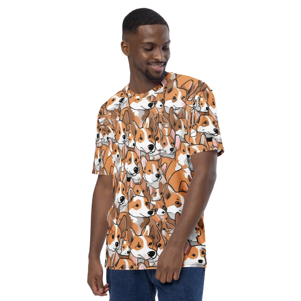Corgi Couture on Men's Crew Neck T-Shirt — Left