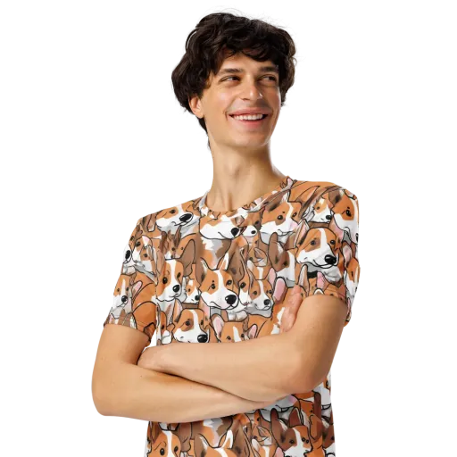 Corgi Couture on a Men's Crew Neck T-Shirt