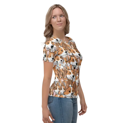 Corgi Couture on a Women's Crew Neck T-Shirt