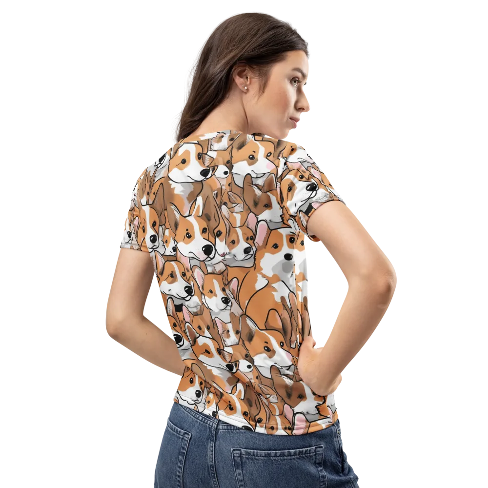 Corgi Couture on Women's Crew Neck T-Shirt — Back