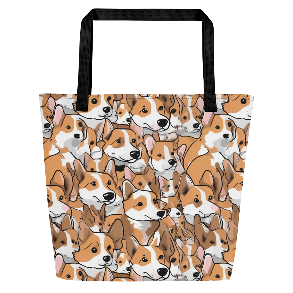 Corgi Couture on Large Tote Bag W/ Pocket — Front