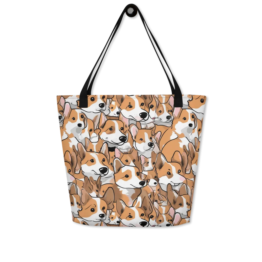 Corgi Couture on Large Tote Bag W/ Pocket — Front