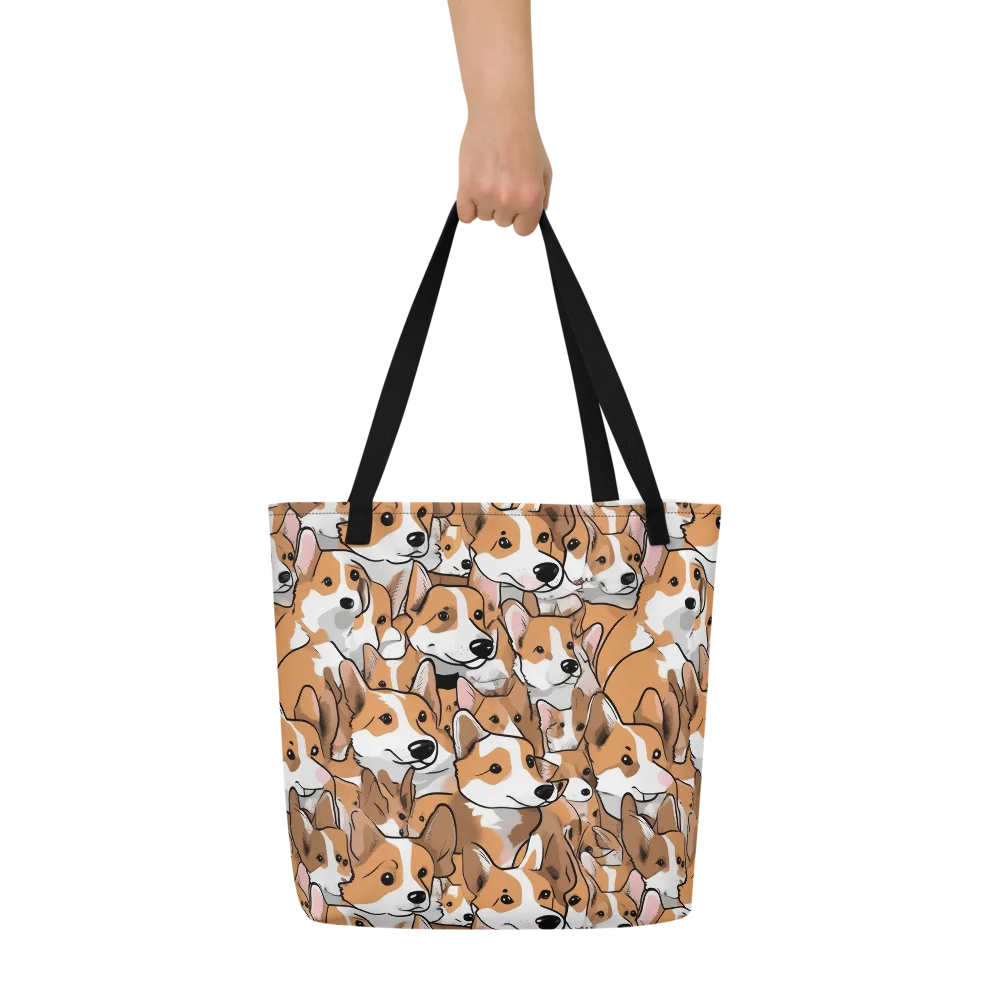Corgi Couture on Large Tote Bag W/ Pocket — Front