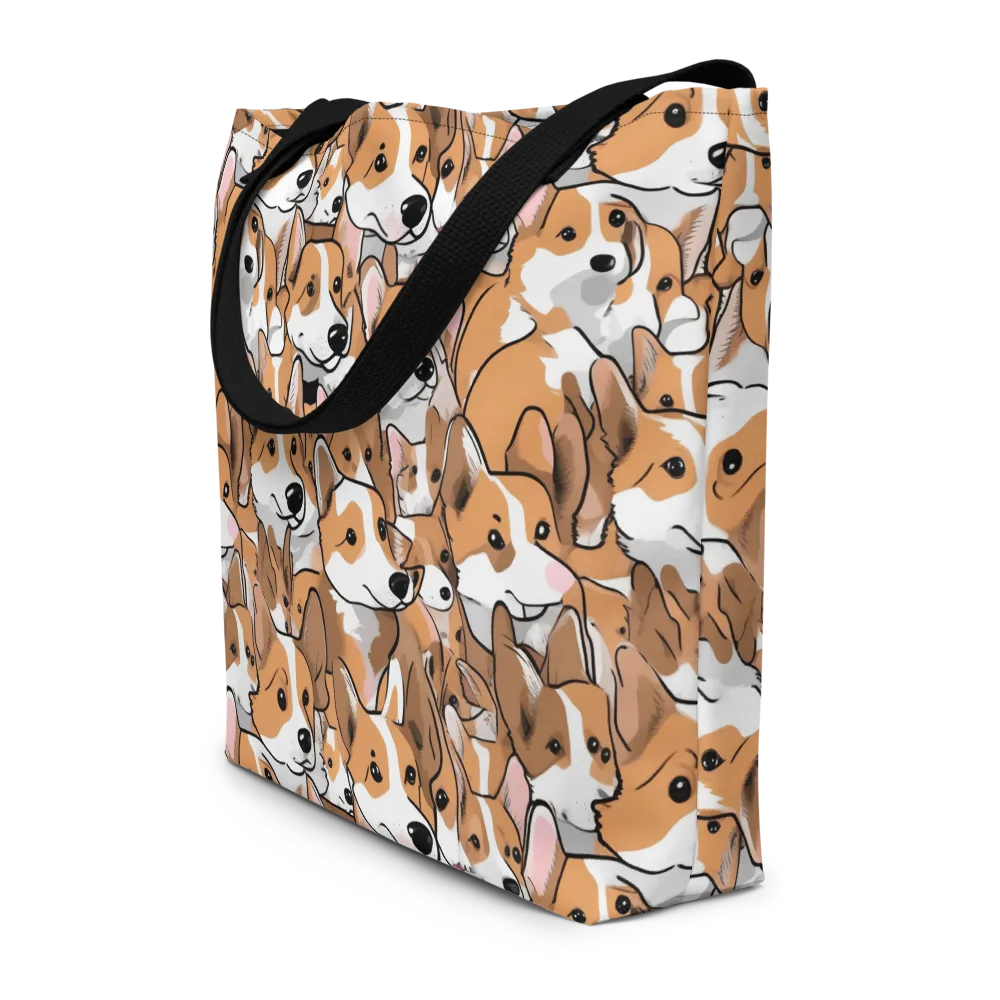 Corgi Couture on Large Tote Bag W/ Pocket — Front