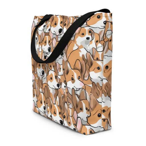 Corgi Couture on a Large Tote Bag W/ Pocket