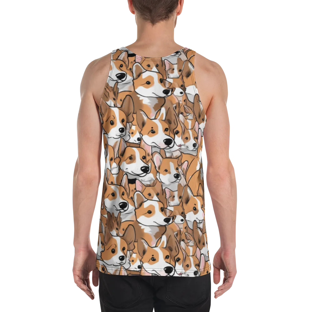Corgi Couture on Men's Tank Top — Back