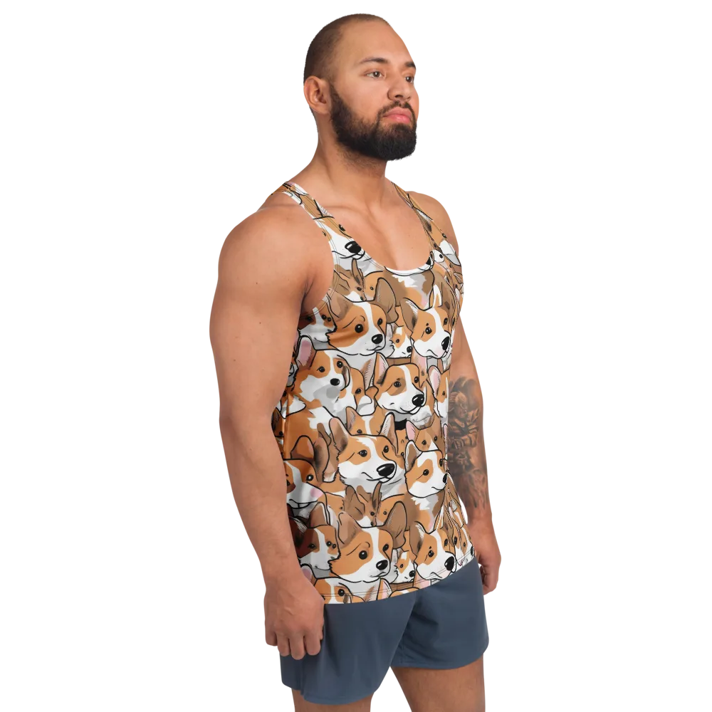 Corgi Couture on Men's Tank Top — Right Front