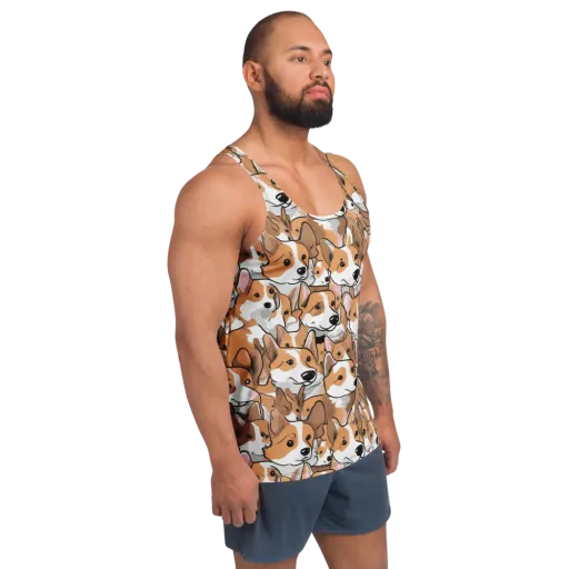 Corgi Couture on a Men's Tank Top