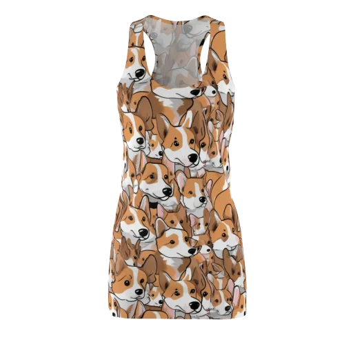 Corgi Couture on a Racerback Dress