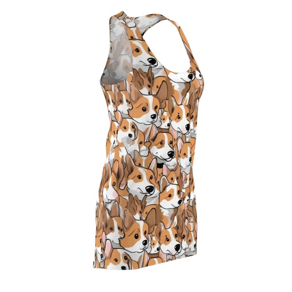 Corgi Couture on Racerback Dress — Front Side