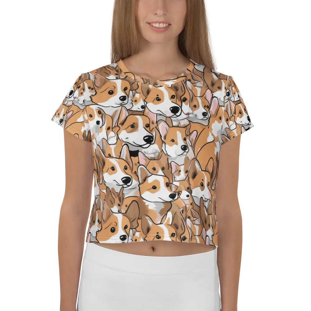 Corgi Couture on Crop Tee — Front