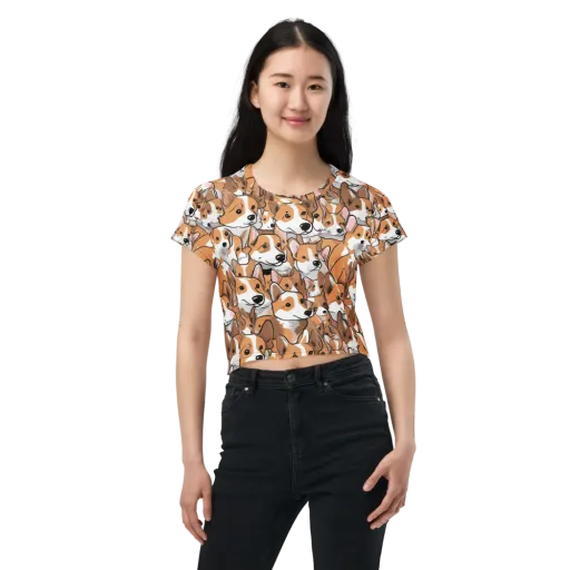 Corgi Couture on a Crop Tee