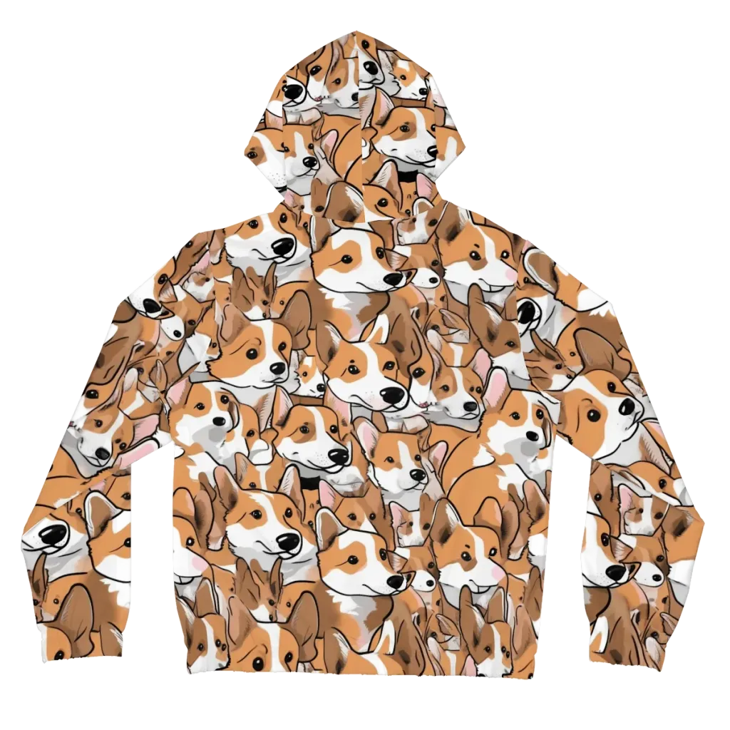 Corgi Couture on Women's Full-Zip Hoodie — Back