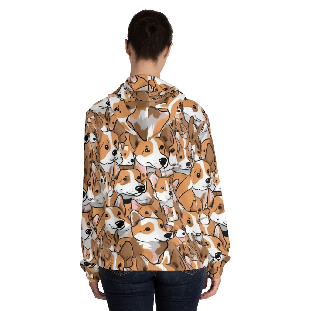 Corgi Couture on Women's Full-Zip Hoodie — Back On Person