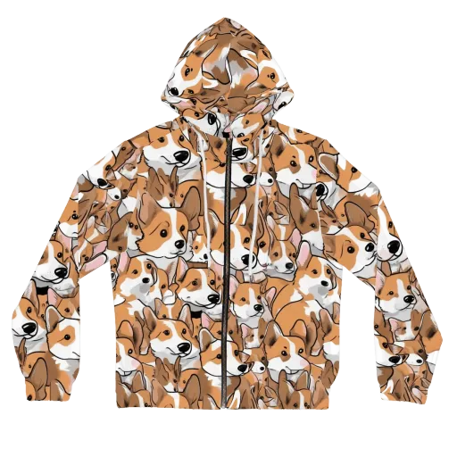 Corgi Couture on a Women's Full-Zip Hoodie