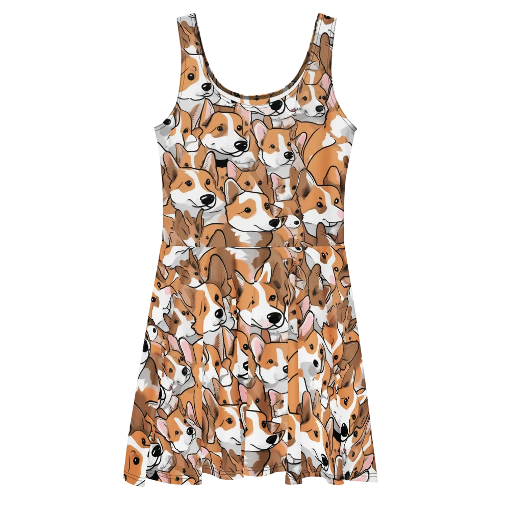 Corgi Couture on Skater Dress — Front