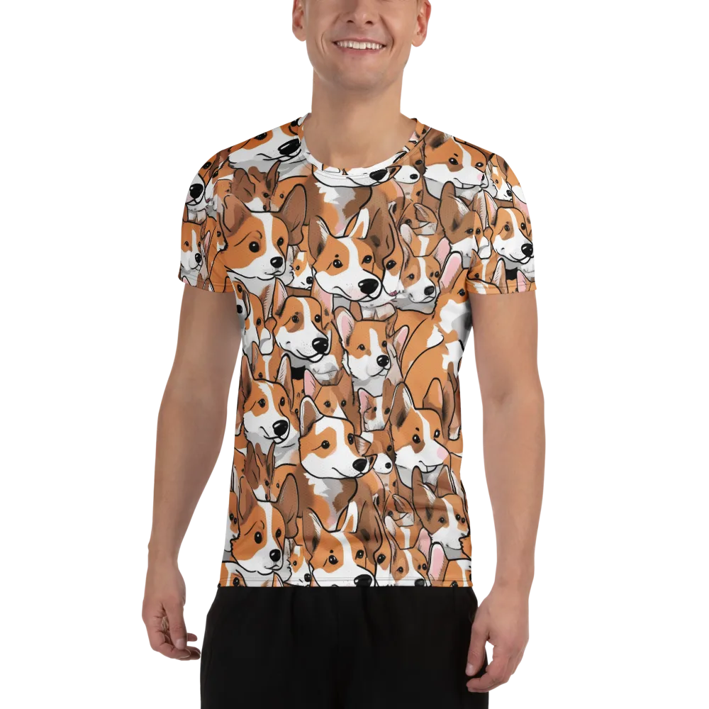 Corgi Couture on Men's Athletic T-Shirt — Front