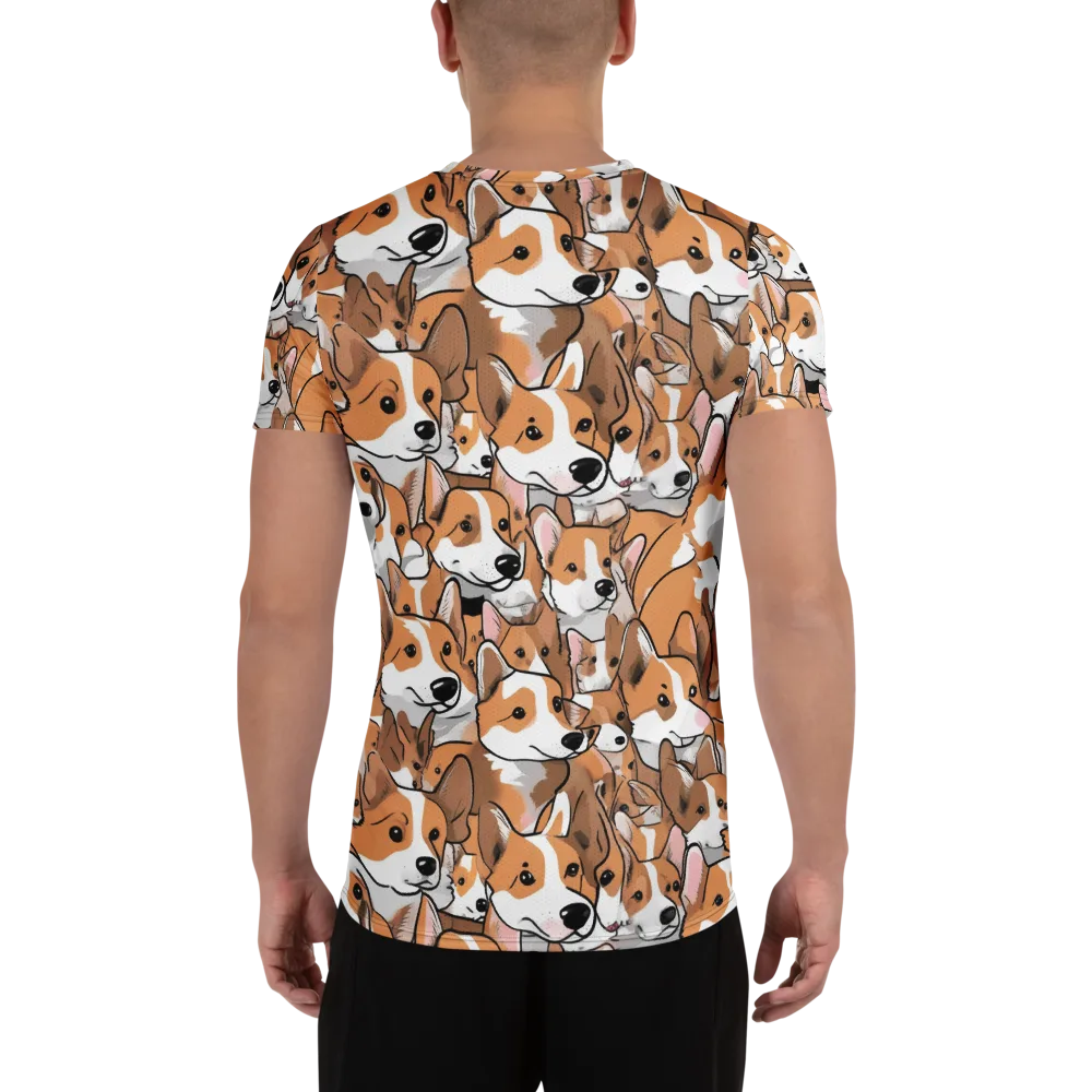Corgi Couture on Men's Athletic T-Shirt — Back