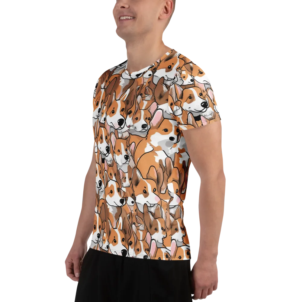 Corgi Couture on Men's Athletic T-Shirt — Left
