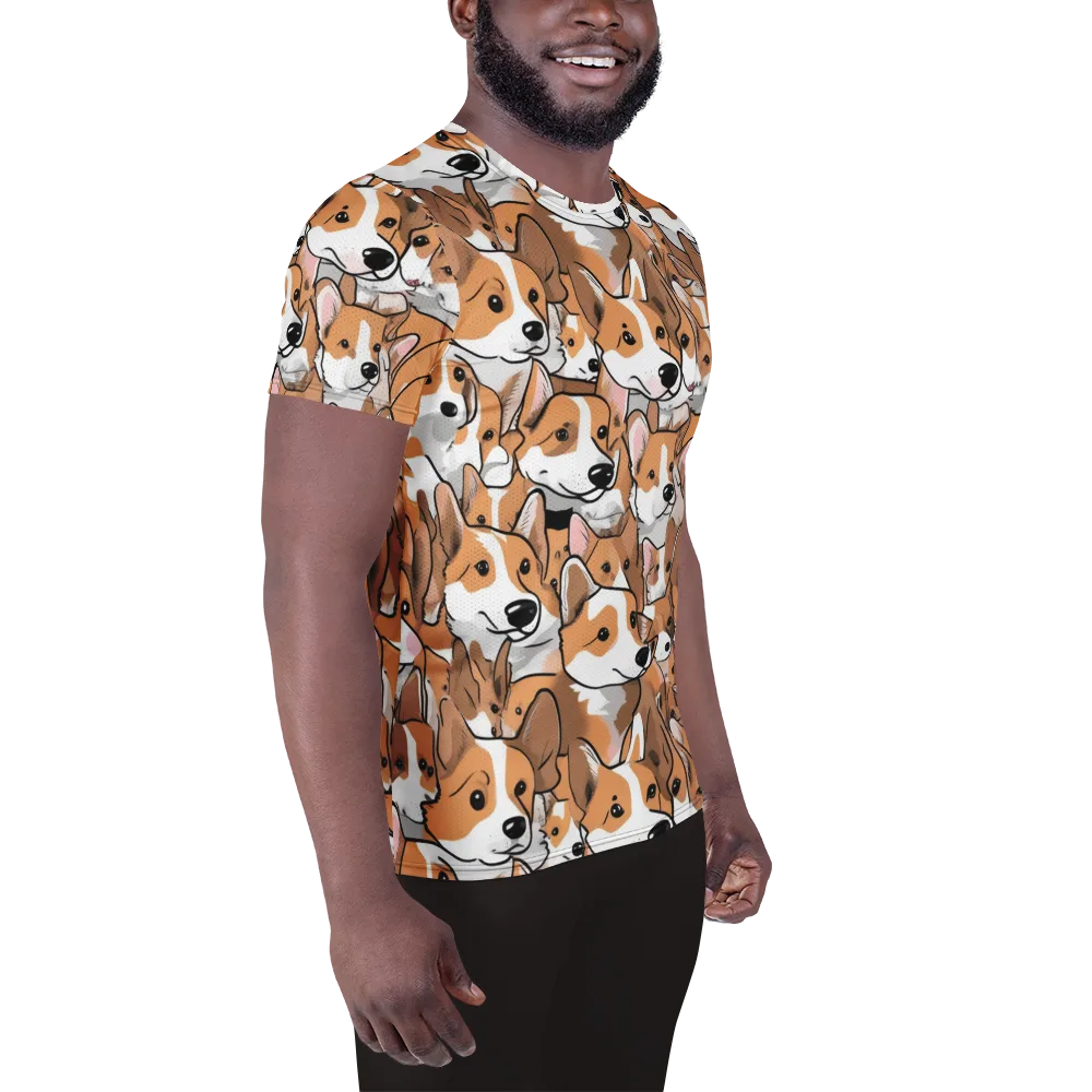 Corgi Couture on Men's Athletic T-Shirt — Right
