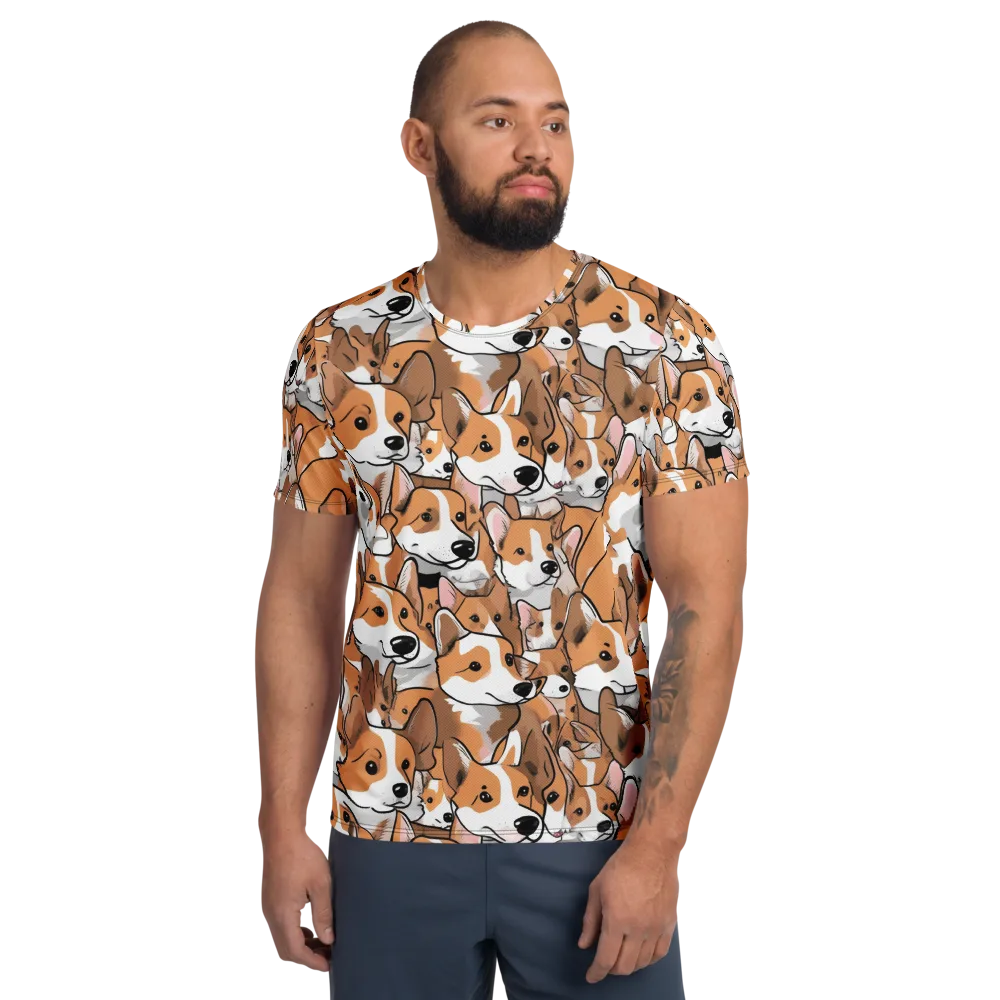 Corgi Couture on Men's Athletic T-Shirt — Front