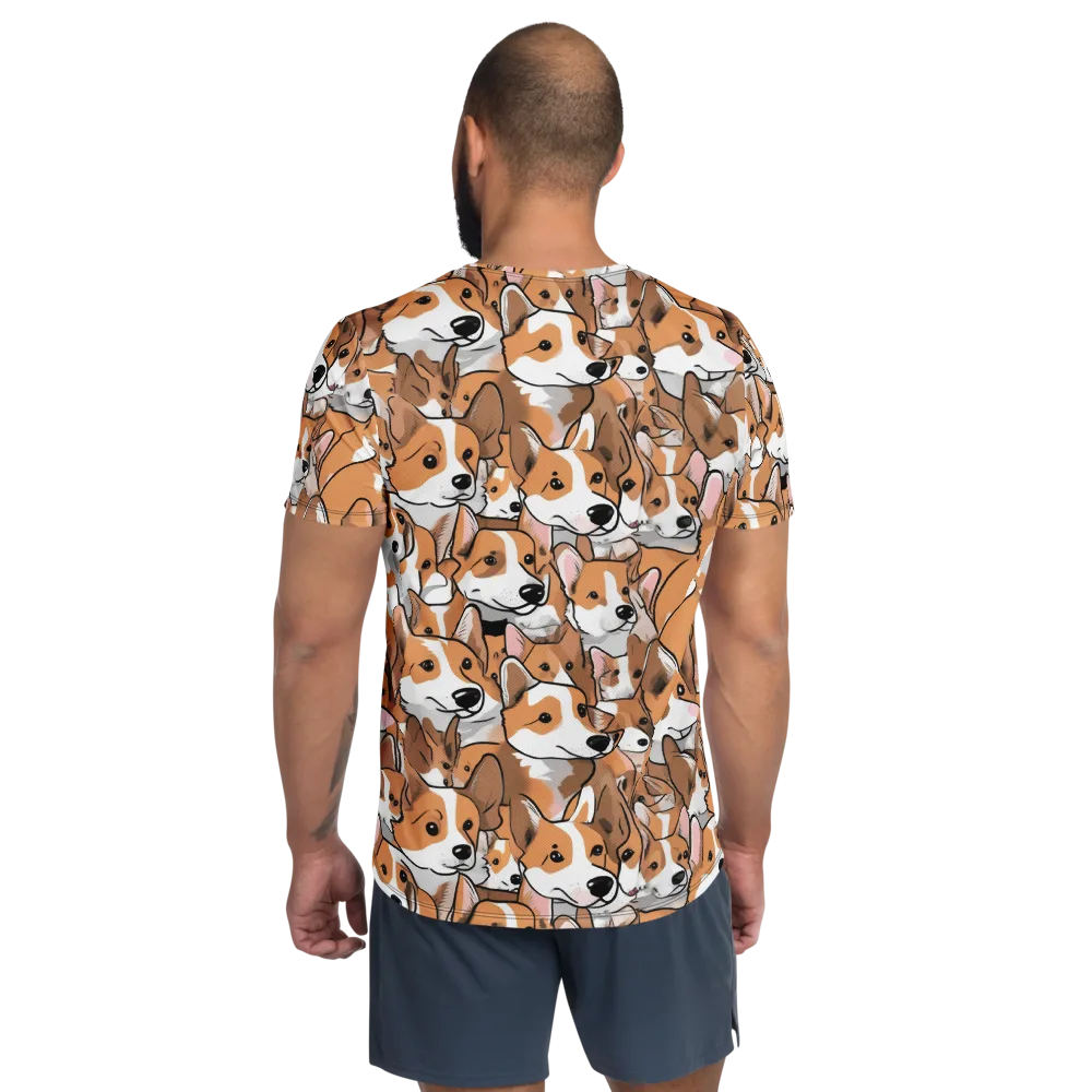 Corgi Couture on Men's Athletic T-Shirt — Back
