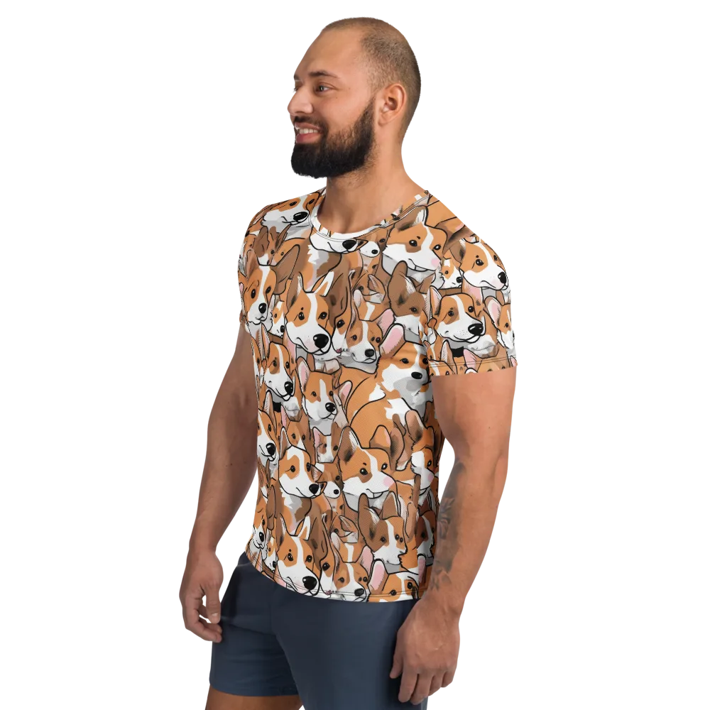 Corgi Couture on Men's Athletic T-Shirt — Left