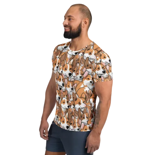 Corgi Couture on a Men's Athletic T-Shirt