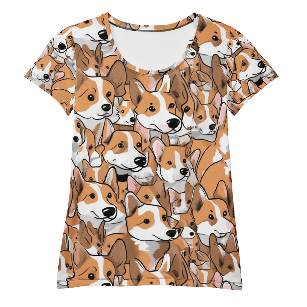 Corgi Couture on Women's Athletic T-Shirt — Front